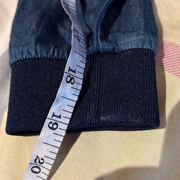 Zara long  sleeve blue striped detail jeans top Sz S - Picture 8 of 13